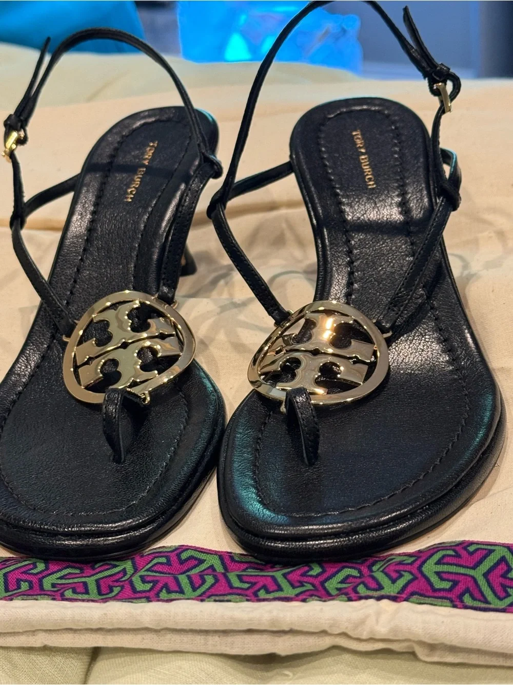 Tory Burch Capri Miller Low Heel Sandal 60mm Black NWOT
